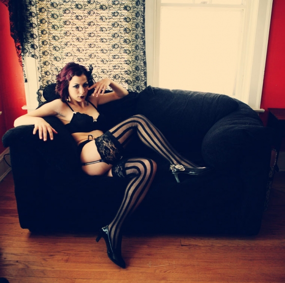 Striped Stockings on Couch