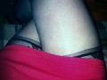 Stockings peaking under skirt